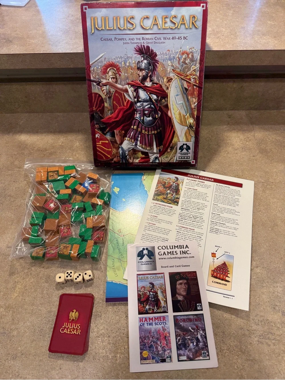Julius Caesar Roman Civil War Game 49-45 BC by Columbia Games COMPLETE